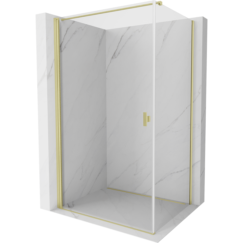 Mexen Mist-B Duschkabine, Schwingtür 90 x 95 cm, transparent, gebürstetes Gold - 8A2T-090-095-55-00