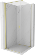 Mexen Mist-B Pendeltür-Duschkabine 95 x 95 cm, transparent, gebürstetes Gold - 8A2T-095-095-55-00