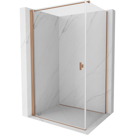 Mexen Mist-B  shower enclosure with pivot door 95 x 70 cm, transparent, brushed copper - 8A2T-095-070-65-00