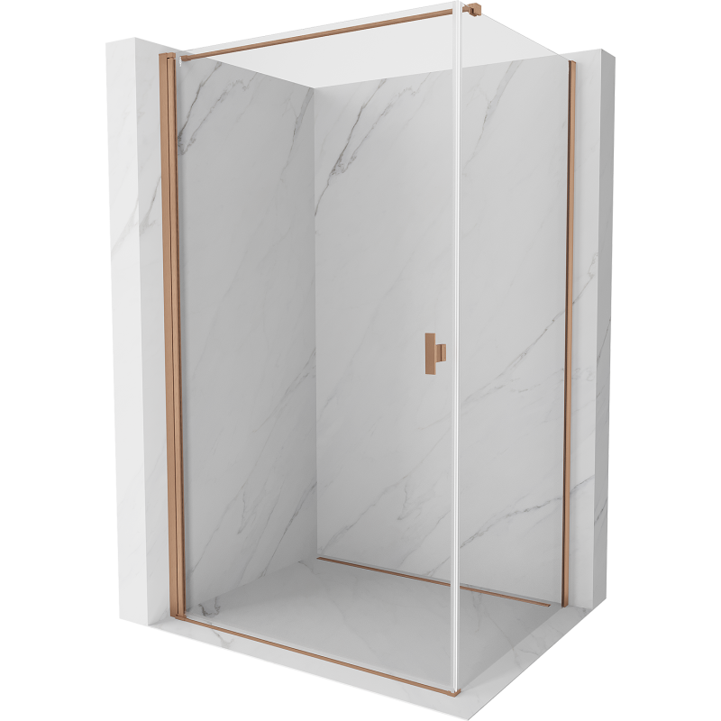 Mexen Mist-B Duschkabine schwenkbar 70 x 80 cm, transparent, gebürstetes Kupfer - 8A2T-070-080-65-00