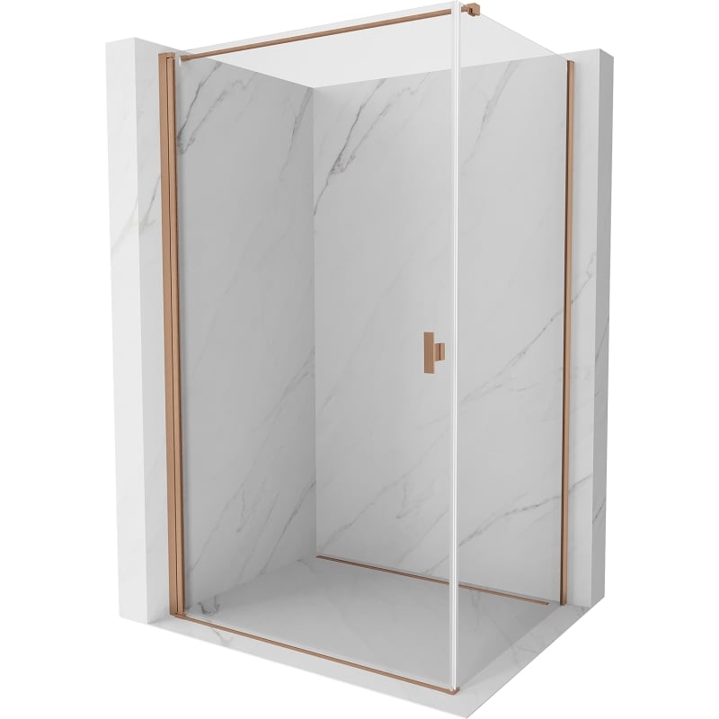 Mexen Mist-B Hinged Shower Enclosure 75 x 85 cm, Transparent, Brushed Copper - 8A2T-075-085-65-00