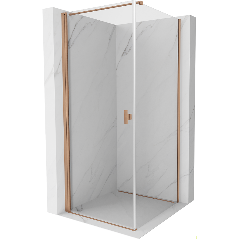 Mexen Mist-B Duschkabine mit Pendeltür 90 x 90 cm, transparent, gebürstetes Kupfer - 8A2T-090-090-65-00