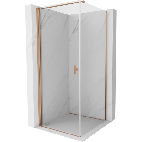 Mexen Mist-B hinged shower cabin 90 x 90 cm, transparent, brushed copper - 8A2T-090-090-65-00