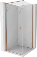 Mexen Mist-B cabine de douche pivotante 90 x 90 cm, transparent, cuivre brossé - 8A2T-090-090-65-00