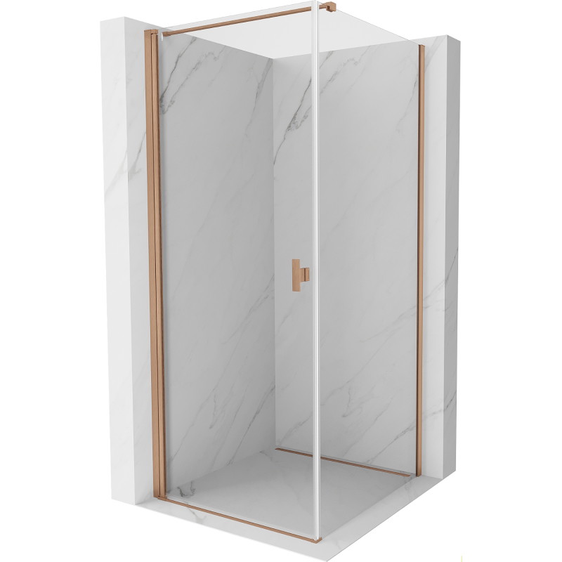 Mexen Mist-B pöördukseline dušinurk 95 x 95 cm, läbipaistev, harjatud vask - 8A2T-095-095-65-00