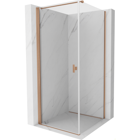 Mexen Mist-B Duschkabine schwenkbar 100 x 100 cm, transparent, gebürstetes Kupfer - 8A2T-100-100-65-00