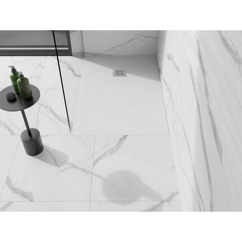 Mexen Stone+ ristkülikukujuline komposiitdušialus 140 x 90 cm, valge - 44109014