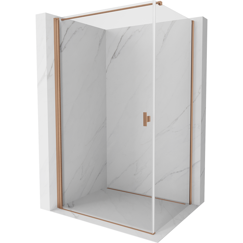 Mexen Mist-B Duschkabine schwenkbar 100 x 120 cm, transparent, gebürstet Kupfer - 8A2T-100-120-65-00