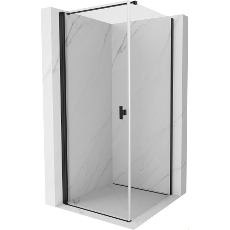Mexen Mist-B Duschkabine schwenkbar 80 x 80 cm, transparent, schwarz - 8A2T-080-080-70-00