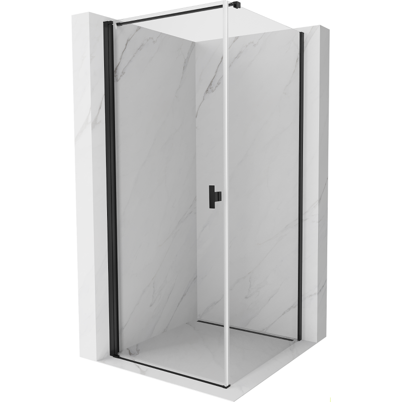 Mexen Mist-B cabine de douche pivotante 90 x 90 cm, transparente, noire - 8A2T-090-090-70-00