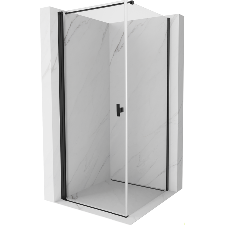 Mexen Mist-B Duschkabine schwenkbar 90 x 90 cm, transparent, schwarz - 8A2T-090-090-70-00