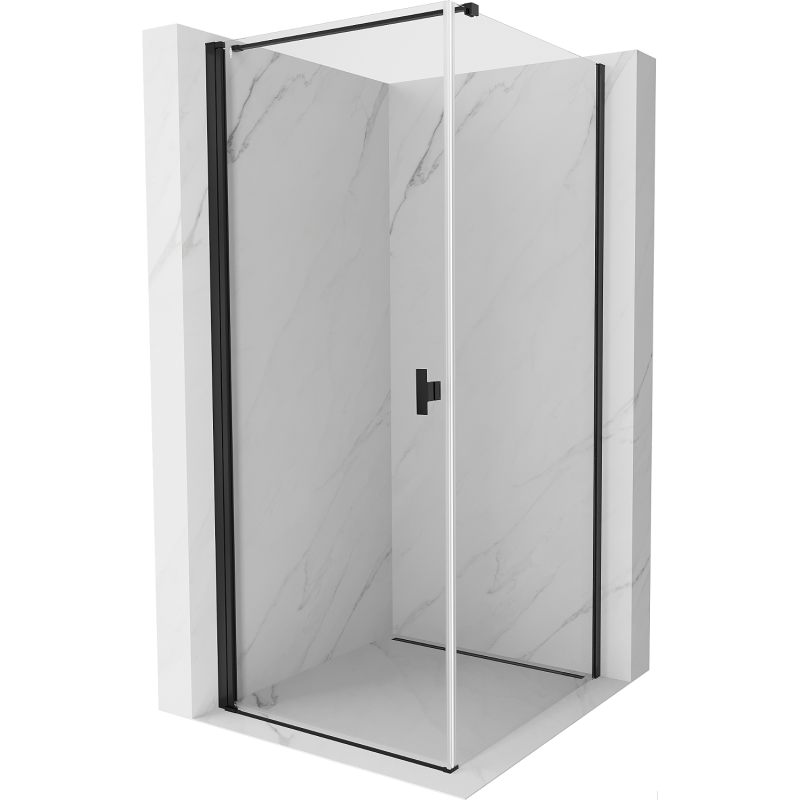 Mexen Mist-B Duschkabine schwenkbar 100 x 100 cm, transparent, schwarz - 8A2T-100-100-70-00
