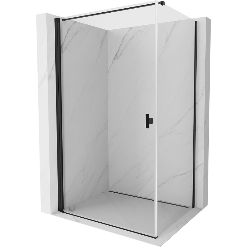 Mexen Mist-B  hinged shower enclosure 70 x 110 cm, transparent, black - 8A2T-070-110-70-00
