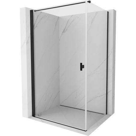 Mexen Mist-B  hinged shower enclosure 70 x 110 cm, transparent, black - 8A2T-070-110-70-00