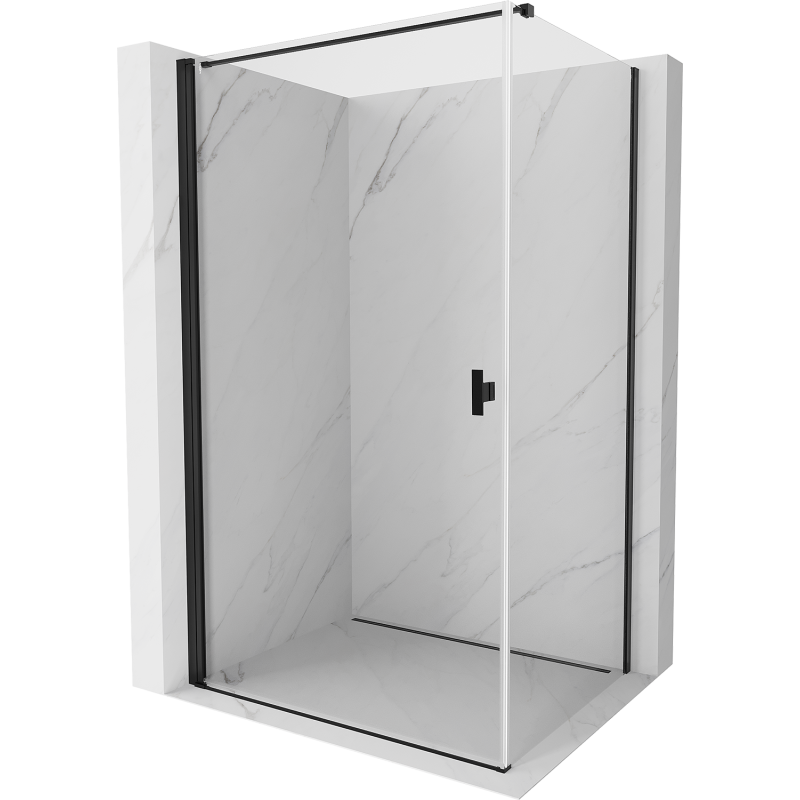 Mexen Mist-B Duschkabine schwenkbar 70 x 120 cm, transparent, schwarz - 8A2T-070-120-70-00
