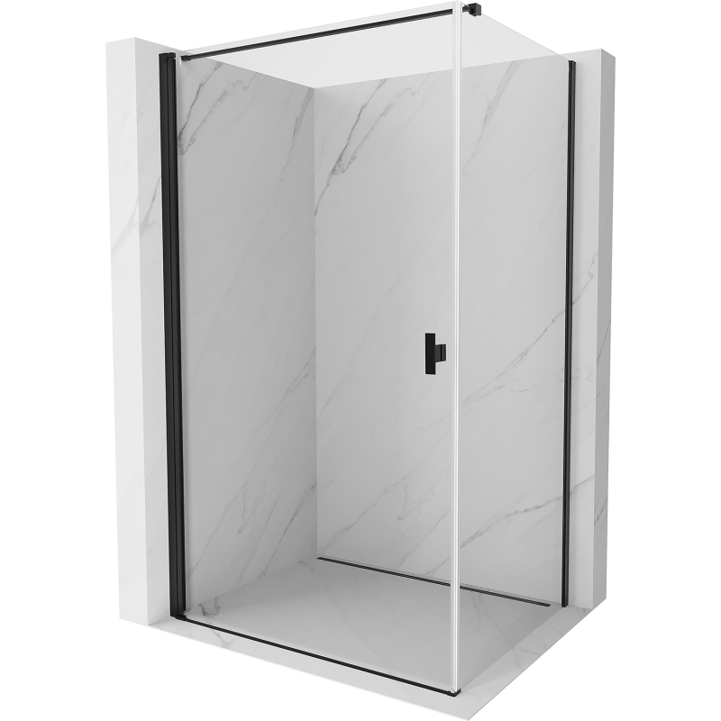 Mexen Mist-B Duschkabine schwenkbar 85 x 120 cm, transparent, schwarz - 8A2T-085-120-70-00