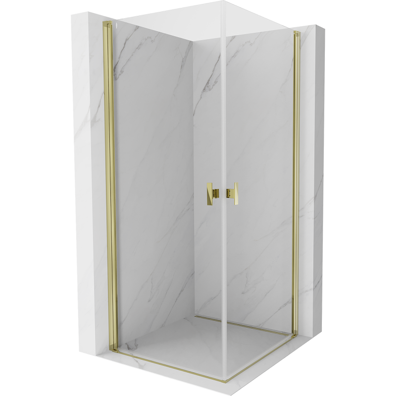 Mexen Mist-B Duo cabine de douche pliante 70 x 70 cm, transparent, or - 8A2-070-070-50-00