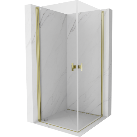 Mexen Mist-B Duo Duschkabine schwenkbar 70 x 70 cm, transparent, gold - 8A2-070-070-50-00