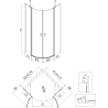 Mexen Mist half cirkelvormige douchecabine draaideur 100 x 100 cm, transparant, chroom - 8A32-100-100-01-00