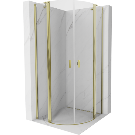 Mexen Mist semi-circular swing shower enclosure 80 x 80 cm, transparent, gold - 8A32-080-080-50-00