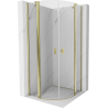 Mexen Mist cabine de duche semicircular com porta de abrir 80 x 80 cm, transparente, dourada - 8A32-080-080-50-00