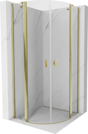 Mexen Mist cabine de duche semicircular com porta de abrir 80 x 80 cm, transparente, dourada - 8A32-080-080-50-00