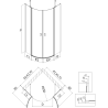 Mexen Mist semi-circular hinged shower enclosure 90 x 90 cm, transparent, gold - 8A32-090-090-50-00