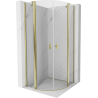 Mexen Mist cabine de douche semi-circulaire battante 90 x 90 cm, transparent, doré - 8A32-090-090-50-00