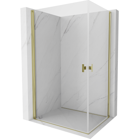 Mexen Mist-B Duo Hinged Shower Cabin 90 x 75 cm, Transparent, Gold - 8A2-090-075-50-00