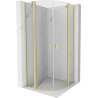 Mexen Mist semicircular shower enclosure hinged 100 x 100 cm, transparent, brushed gold - 8A32-100-100-55-00