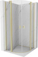 Mexen Mist cabina doccia semicircolare ad anta battente 100 x 100 cm, trasparente, oro spazzolato - 8A32-100-100-55-00