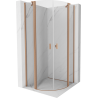 Mexen Mist Duschkabine halbrund schwenkbar 80 x 80 cm, transparent, gebürstetes Kupfer - 8A32-080-080-65-00