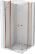 Mexen Mist Duschkabine halbrund schwenkbar 80 x 80 cm, transparent, gebürstetes Kupfer - 8A32-080-080-65-00
