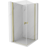 Mexen Mist-B Duo Duschkabine schwenkbar 80 x 80 cm, transparent, gold - 8A2-080-080-50-00