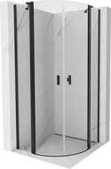 Mexen Mist cabina doccia semicircolare a battente 90 x 90 cm, trasparente, nera - 8A32-090-090-70-00