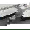 Mexen Silo vrijstaande hoekbadkuip rechts geribbeld 170 x 80 cm, wit/zwart, overloop chroom - 52891708075P-01