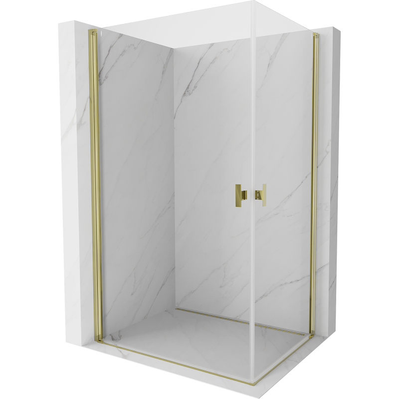 Mexen Mist-B Duo Duschkabine Schwingtür 100 x 80 cm, transparent, gold - 8A2-100-080-50-00