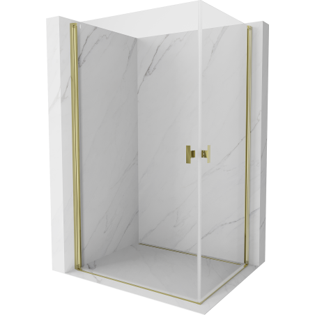 Mexen Mist-B Duo Hinged Shower Enclosure 100 x 80 cm, Transparent, Gold - 8A2-100-080-50-00