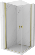 Mexen Mist-B Duo pregradna tuš kabina 85 x 85 cm, prozirna, zlatna - 8A2-085-085-50-00