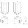 Mexen Mist-F Duo cabine de douche pliante 80 x 70 cm, cadre noir, noir - 8A6-080L-070P-70-70