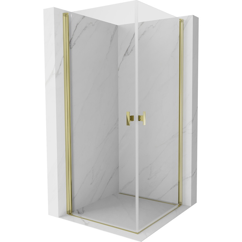 Mexen Mist-B Duo hinged dušikabiin 100 x 100 cm, läbipaistev, kuldne - 8A2-100-100-50-00