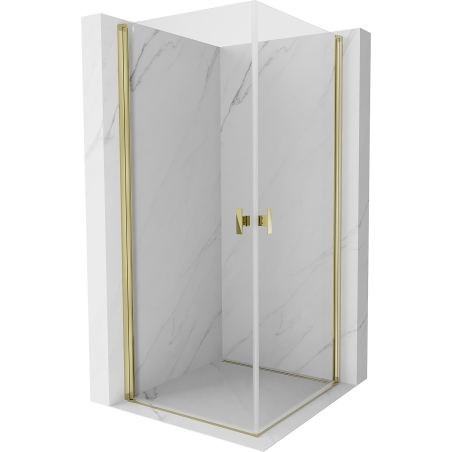 Mexen Mist-B Duo hinged shower enclosure 100 x 100 cm, transparent, gold - 8A2-100-100-50-00
