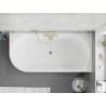 Mexen Silo freistehende Eckbadewanne rechts geriffelt 170 x 80 cm, weiß/schwarz, Überlauf gold - 52891708075P-50