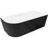 Mexen Silo freestanding corner bath right grooved 170 x 80 cm, white/black, white overflow - 52891708075P-20