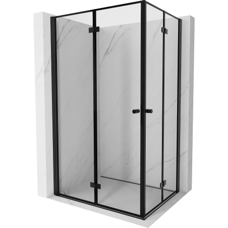 Mexen Mist-F Duo cabine de douche pliante gauche 110 x 70 cm, cadre noir, noir - 8A6-110L-070P-70-70
