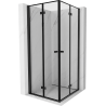Mexen Mist-F Duo faltbare Duschkabine 75 x 75 cm, schwarzer Rahmen, schwarz - 8A6-075L-075P-70-70