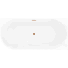 Mexen Silo wanna wolnostojąca narożna prawa ryflowana  170 x 80 cm, biała/czarna, przelew miedź szczotkowana - 52891708075P-65