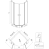Mexen Mist L cabine de douche semi-circulaire pivotante 90 x 90 cm, transparent, chrome - 8A32L-090-090-01-00
