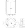 Mexen Mist L Duschkabine halbrund schwenkbar 90 x 90 cm, transparent, Chrom - 8A32L-090-090-01-00