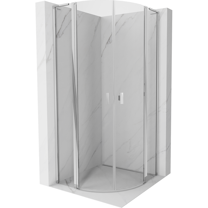 Mexen Mist L cabine de douche semi-circulaire pivotante 90 x 90 cm, transparent, chrome - 8A32L-090-090-01-00
